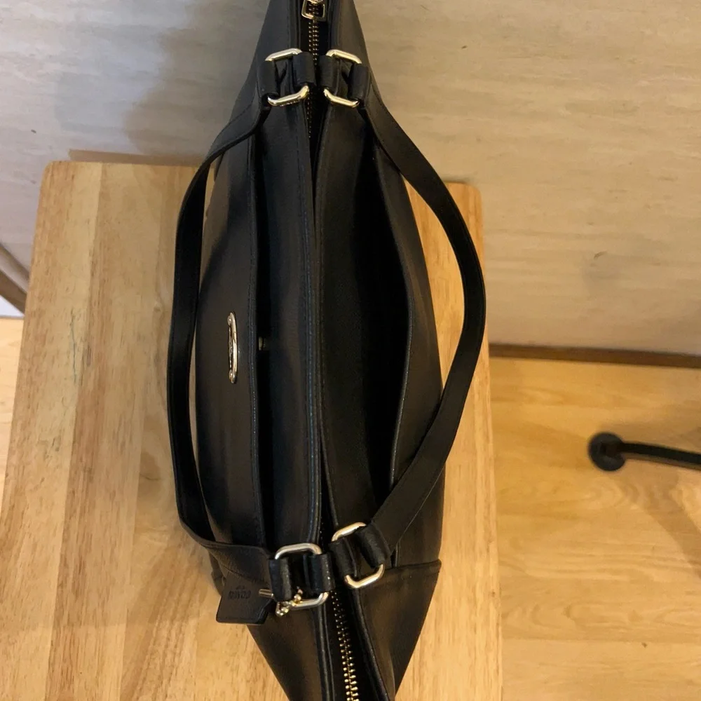 Coach Saffiano XL Pocket Tote Black Bag - Picture 9 of 16